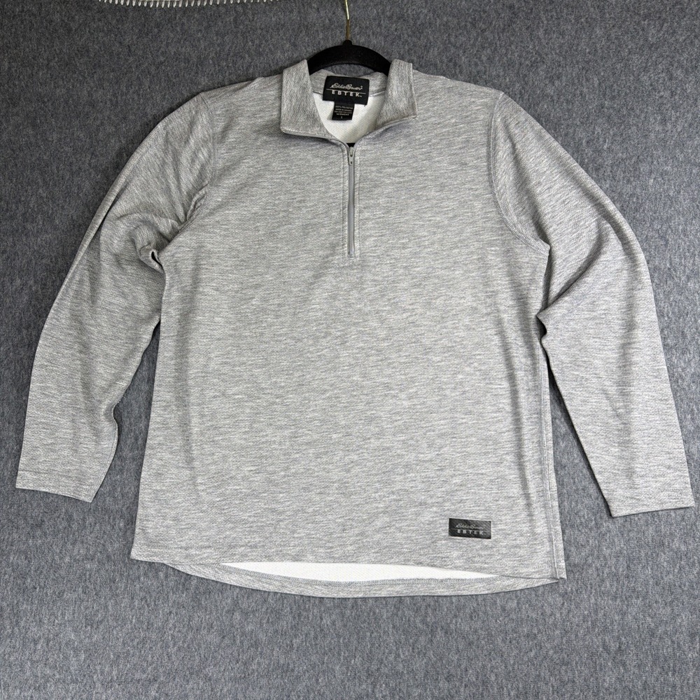 Eddie Bauer pullover Women's‎ Large Gray 1/2 Zip Long Sleeve Ebtek